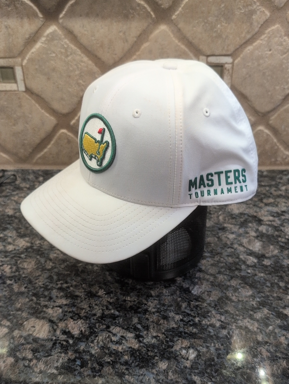 American Needle White Golf Cap with Yellow Augusta Masters Logo. 2025